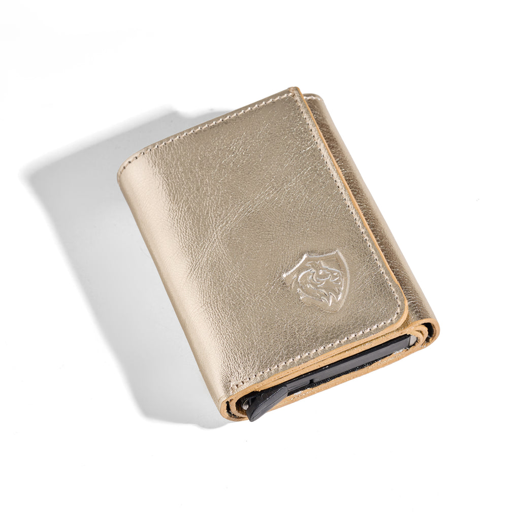 Trifold Metallic Gold” for her “