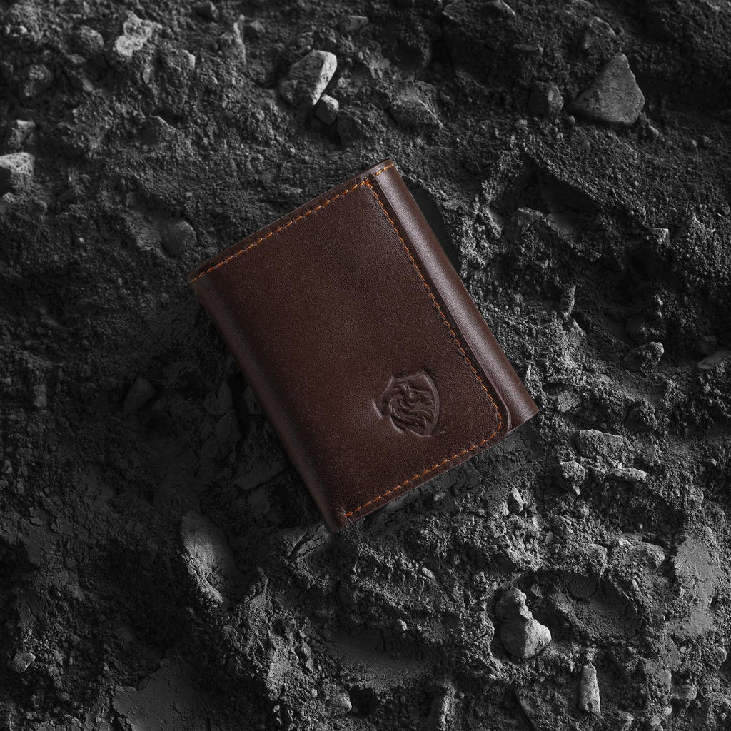 Trifold Brown Nappa Shield Wallet " QR + NFC + Rfid Blocking "