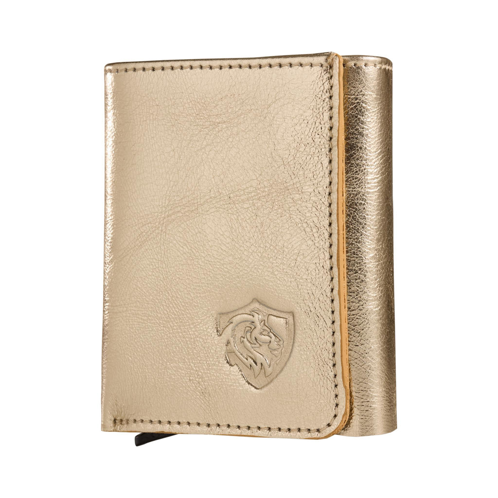 Trifold Metallic Gold” for her “